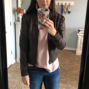 Dark brown leather jacket
